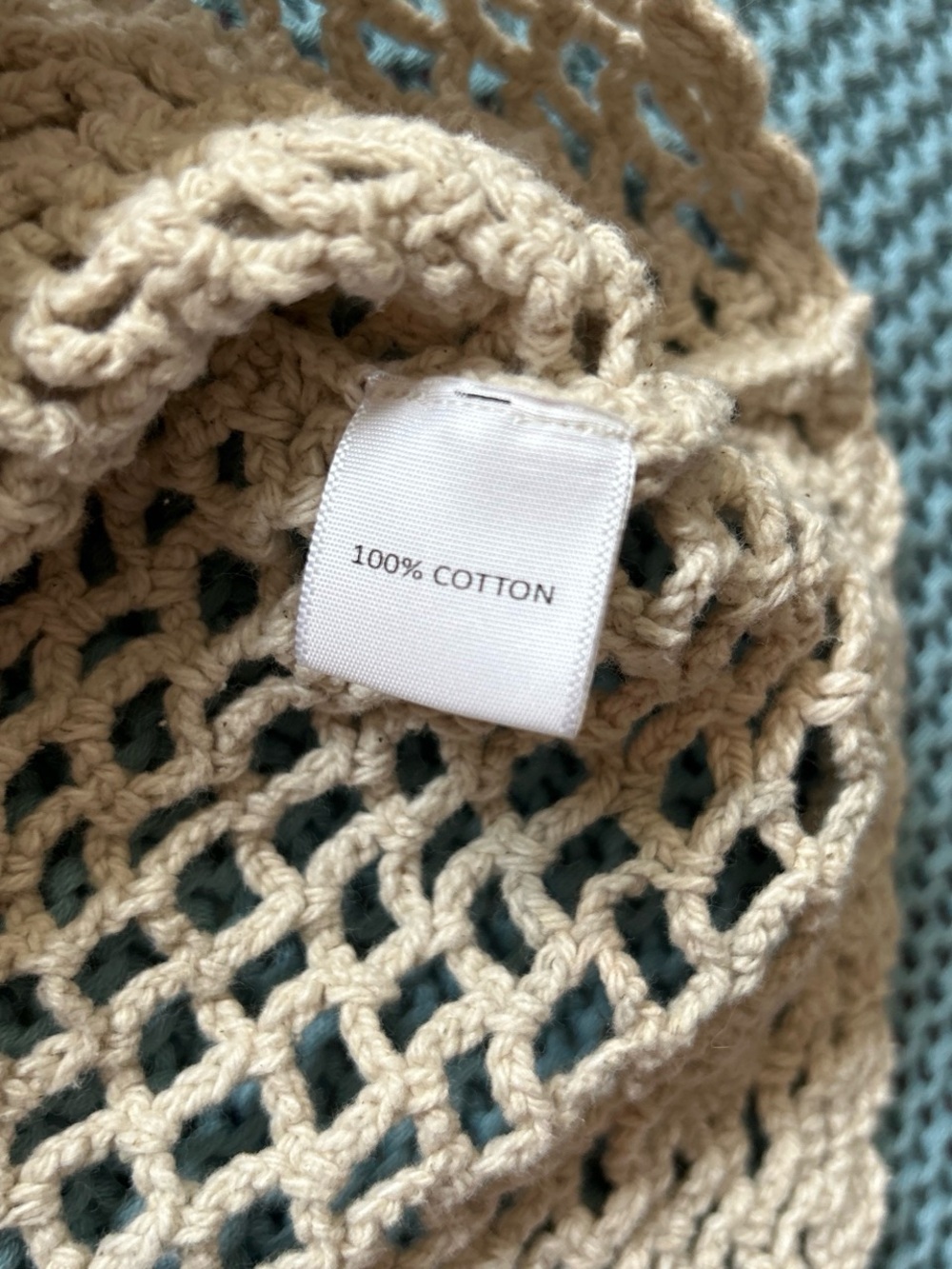 Clare V Bon Vivant Nettie Crochet Tank Top in Cream and Green - Picture 5 of 6